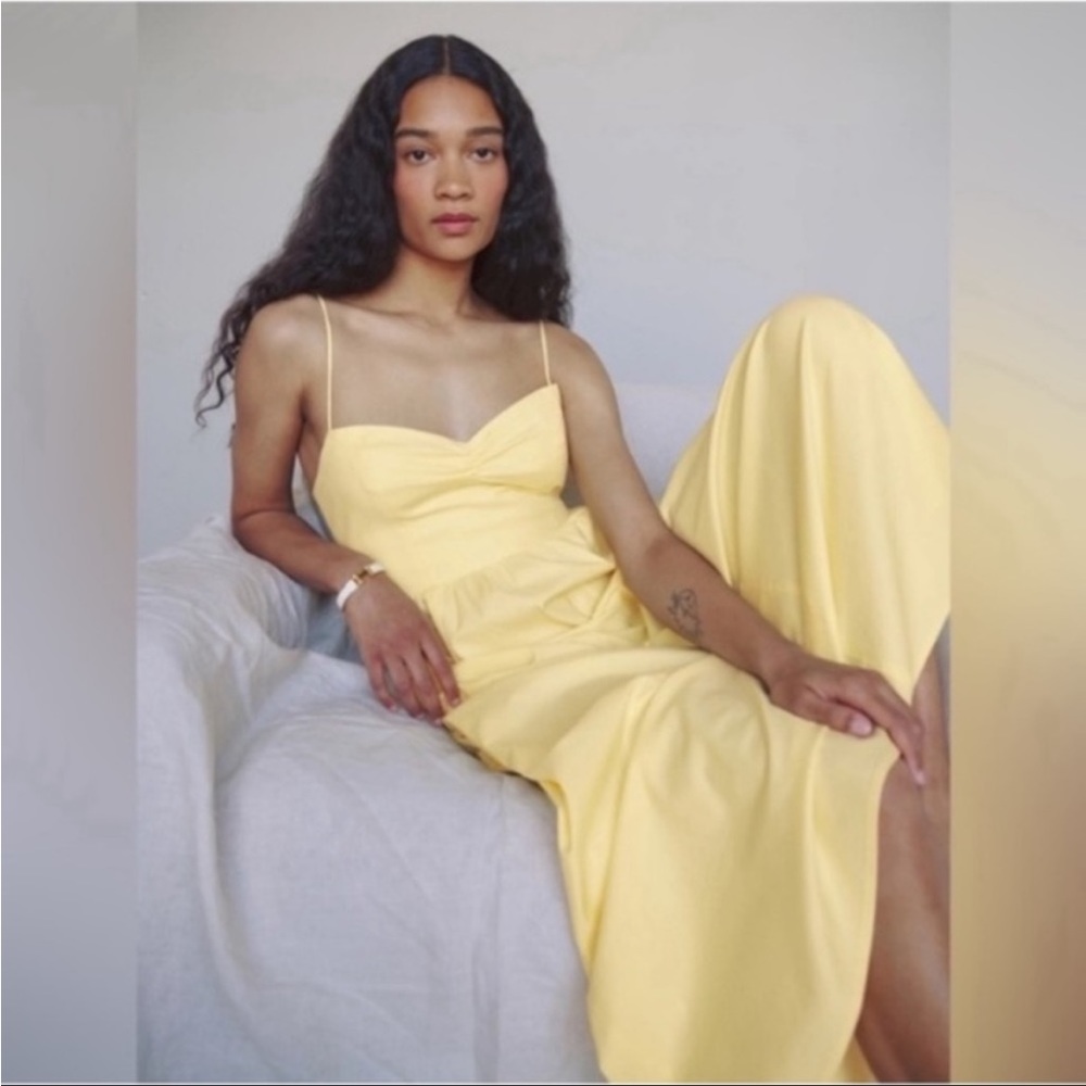 NWT reformation yellow dovie maxi sundress zest size medium